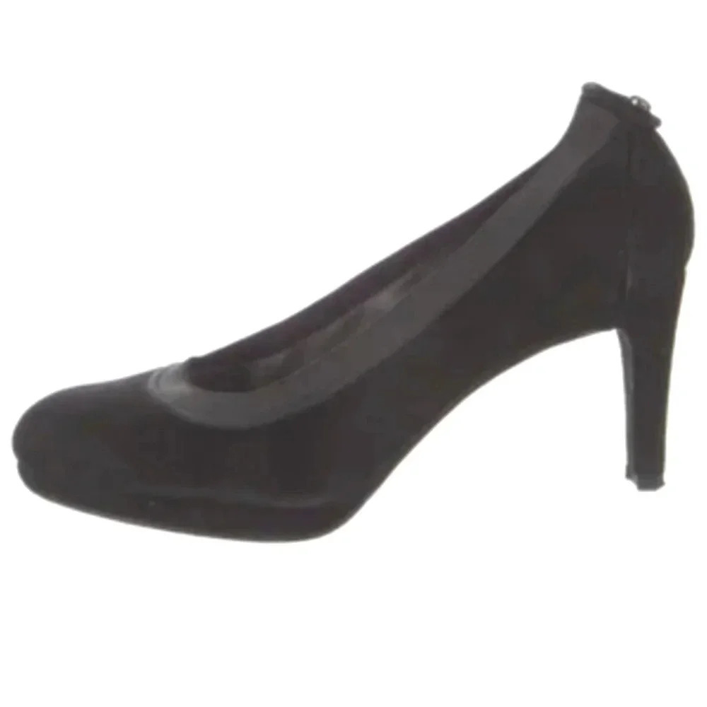 Stuart Weitzman Black Suede Grosgrain Trim Pumps